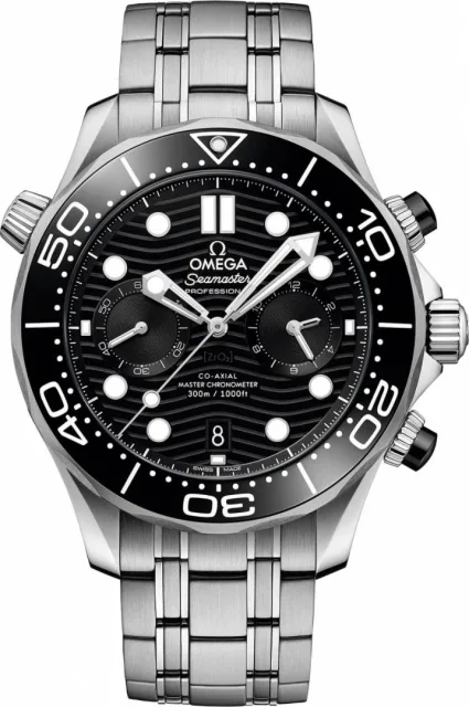 Omegg_a Seamaster Diver 300M Co-Axial Master Chronometer Chronograph silver Black