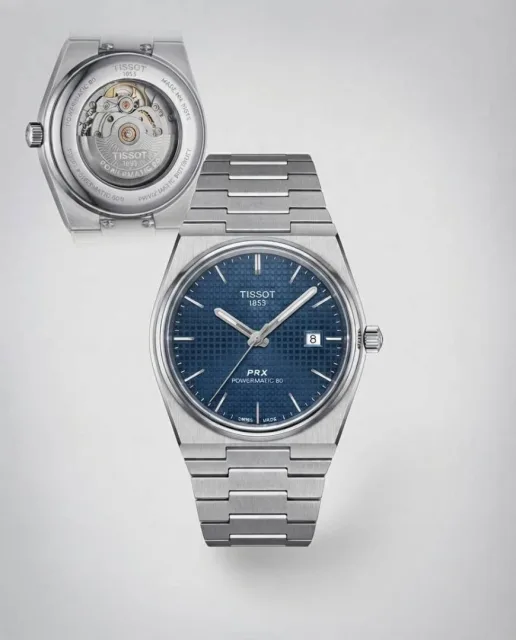 Tissoo_t 1853 Prx Automatic Top Quality silver dark blue