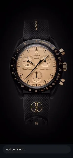 Omegg_a Swach Speedmaster 1969 Black Gold