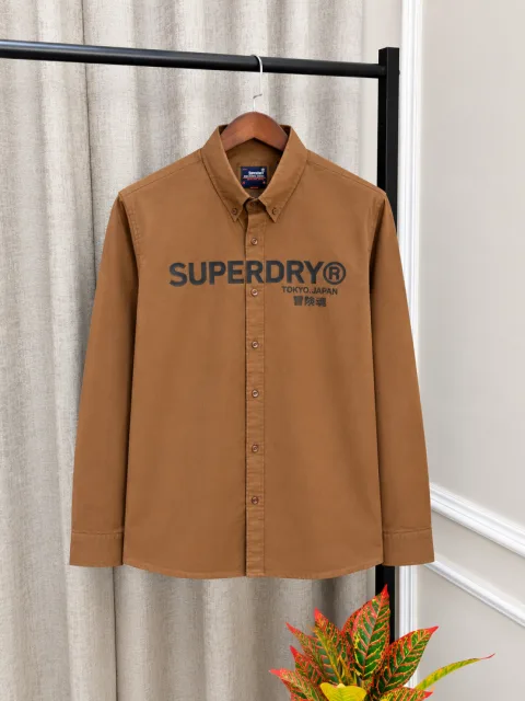Superdry Brown Premium Imported Front Branding Store Article Shirt(1602)