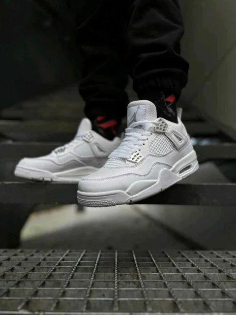 Nikkee Air Jordan Retro 4 Pure Money White 1267
