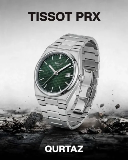 Tissoo_t 1853 Prx Powermatic Quartz silver green checks