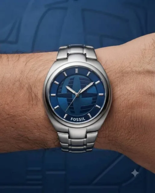 Fossi_il Digital Round Blue Dial