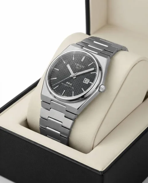 Tissoo_t 1853 PRX Textured Silver Black Dial