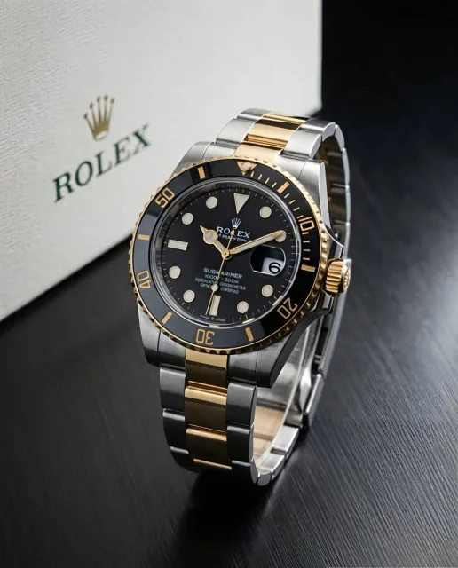 Rolee_x Oyster Perpetual Submarine 2Ton-Gold-Black