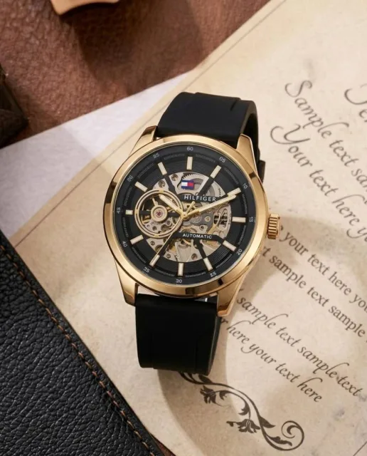 Tommmy Hilfige_r Automatic Silicon Black-Gold
