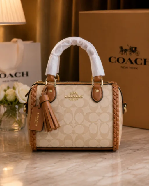 COATCH Rowan Mini Braided Crossbody Bag With Original Magnet Box & Carry bag 6557