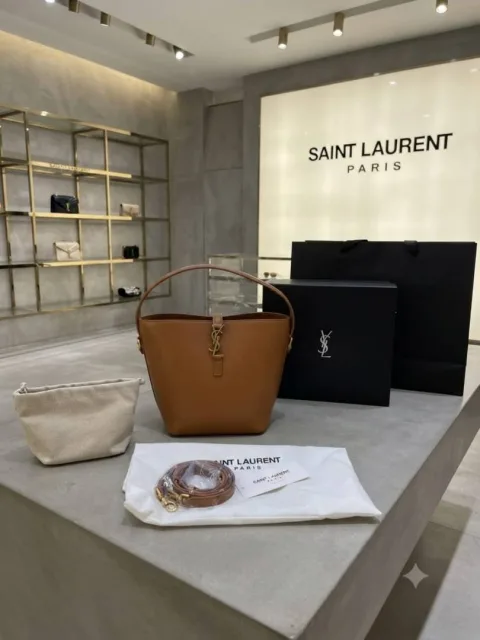 Saint Laurent Ysl Le 37 Leather Bucket Bag with ogbox Carrybag etc Model 667