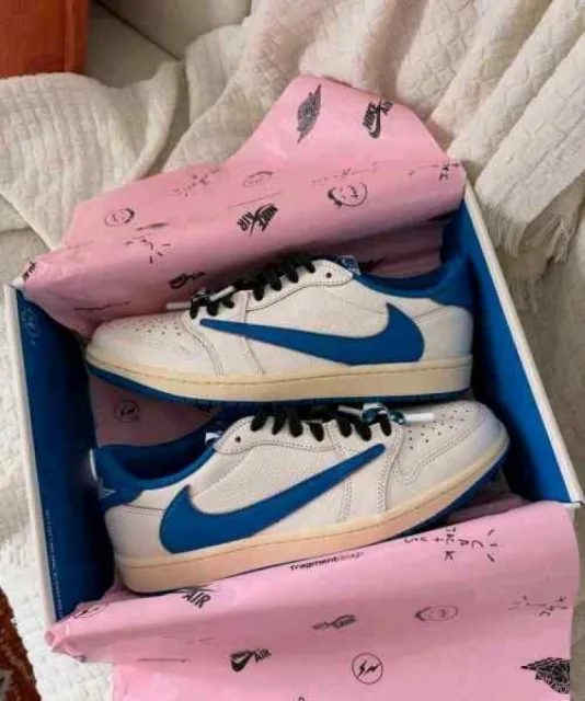 Nikkee Air Jordan Retro 1 X Travis Scott Fragment Heat Of White Semi Ua Quality With Og Box
