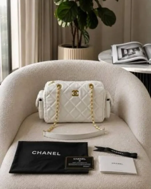 CHENNEL BOWLING QUILTED HANDBAG WITH BOX 5158