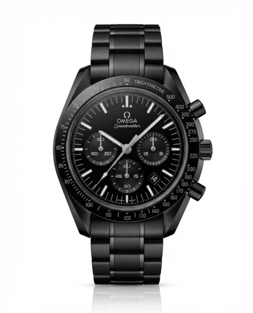 Omegg_a Speed Master Chronograph Full Black Dial