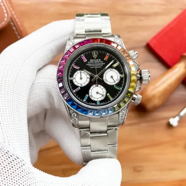 Rolee_x Oyster Perpetual Rainbow Silver