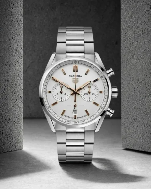 TAG Heuuer Carrera Chronograph silver white