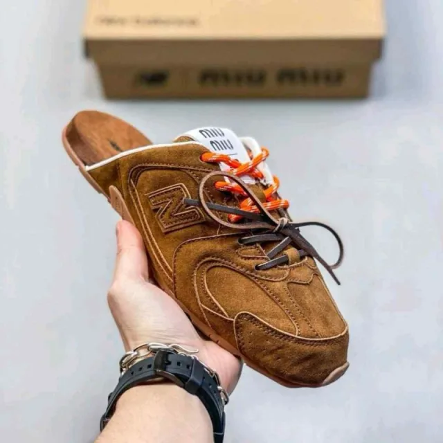 New Balence x Miu Miu 530 SL Mule Dark Honey