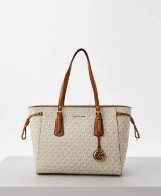 Michael kor voyager jet set print tote bag with dust bag 424