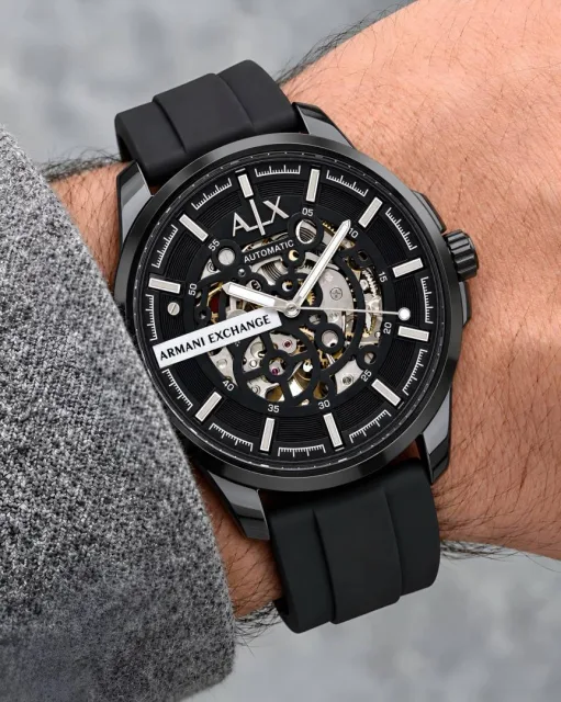 Arrwa%ni Exchange Hampton Automatic Watch AX2416 black silver