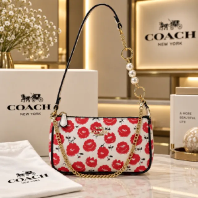 COAC Nolita Classy Flowe Patch Sling Bag With box 6290