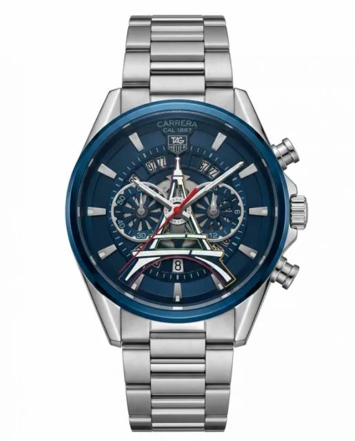 Tagg heuee_r Carrerr_a CAL 1887 silver Blue dail
