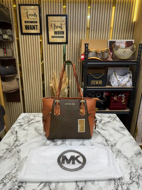 Micheal Kors Voyager Premium Quality Tote Bag With Dust Bag (Coffe Brown)