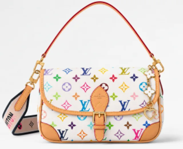 Loius Vutton Diane Monogram Handbag with Box & Decorative Hanging Charms 5294