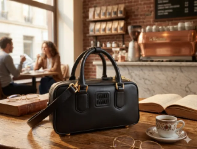Miuu_Miu Ardie leather bag with gold tone hardware Bag with box premium quality