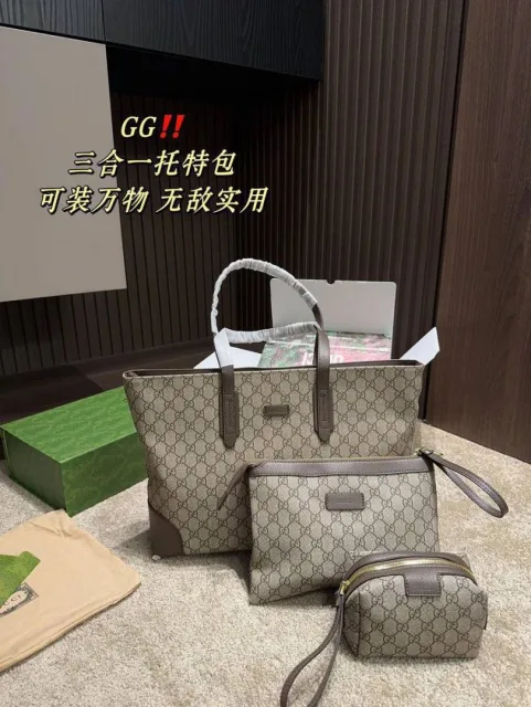 Guchi 3 pcs combo tote bag premium quality with dust cover