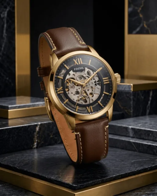 Fosil Townsman brown gold black Automatic