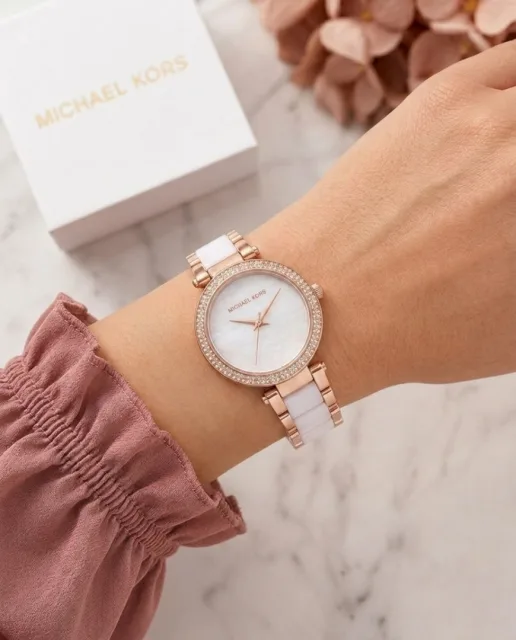 Michael_l Kors Parker Pave White