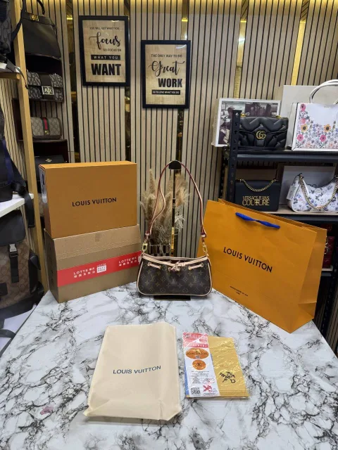 Loius Vutton Monogram Croissant PM Shoulder Bag With OG Double Box And Carry Bag - Light Brown M29537