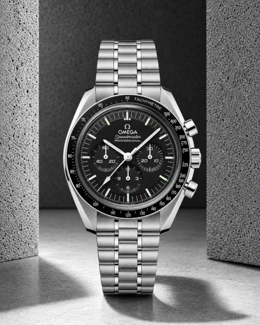 Omegha Speedmaster Moonwatch Professional silver Black Black Chronograp