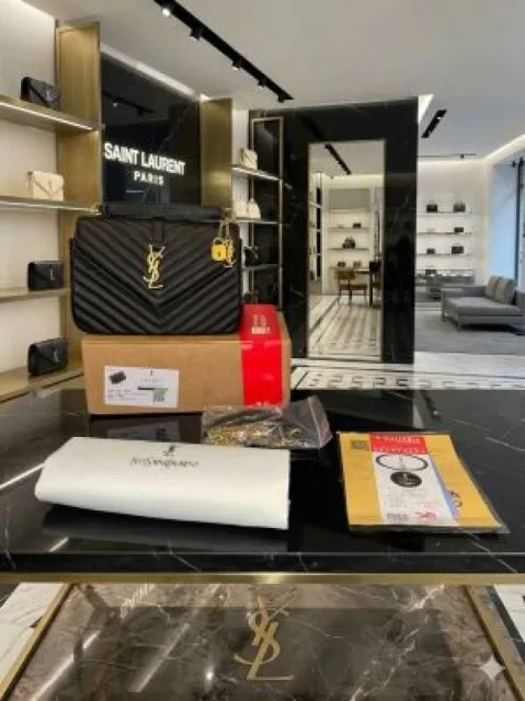Ysl Collage Black Golden Medium Shoulder Bag With double Box & Dust Cover