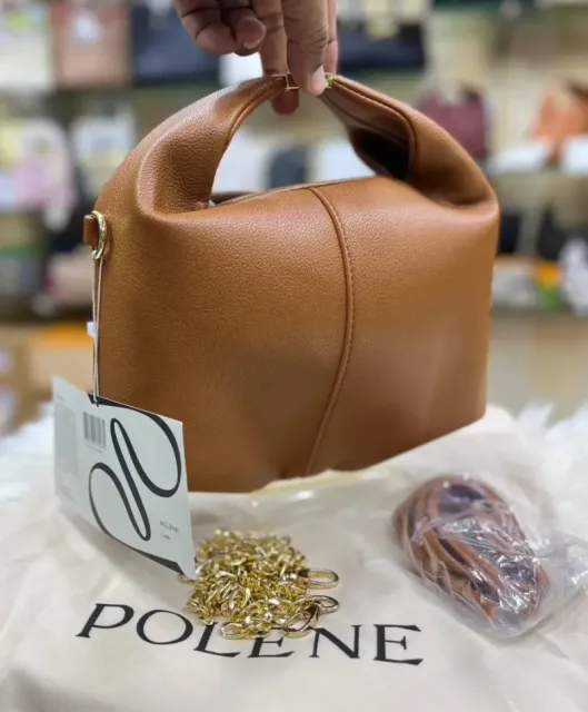 Polenne Beri Textured Leather Shoulder Bag With Box And Dust Bag (Brown) (P06594)