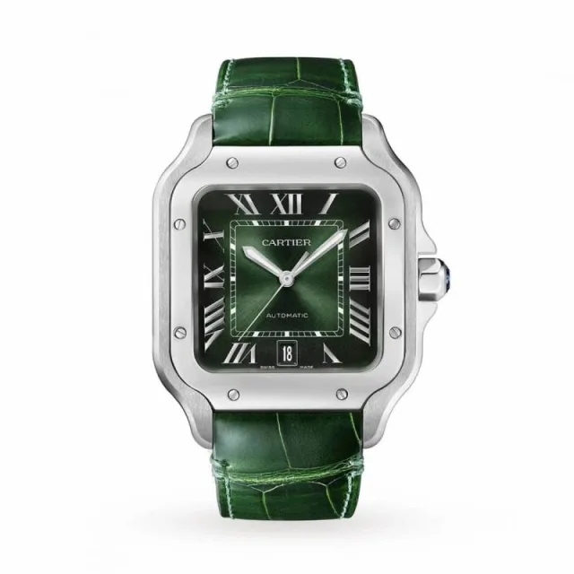 Cartiie_r Santos Automatic green Roman ank