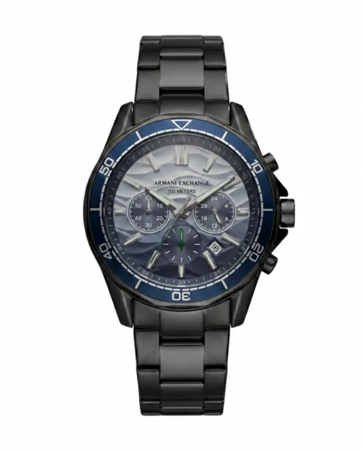 Armaani Exchange 100 Meters Black Two Shade Dial