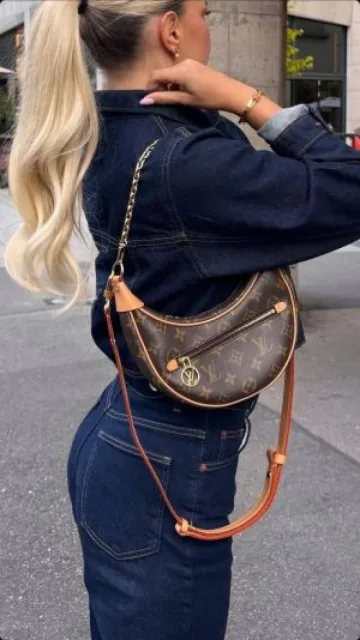 Lv Loop handbag featuring the iconic Monogram canvas and a distinct half moon bag with Box premium quality