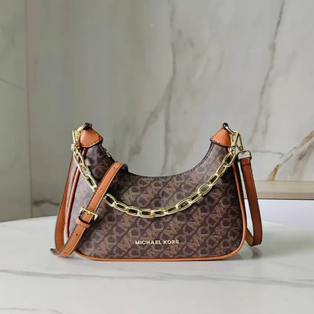Micheal Kors Cora Mini Zip Pouchette Signature OG Box 6813