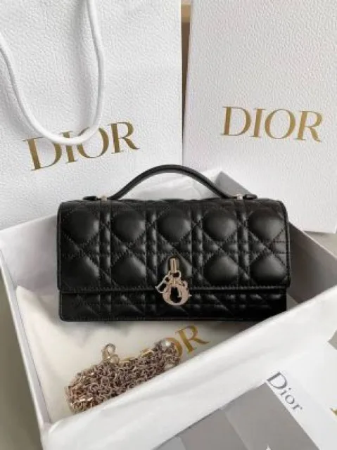 Christian Diyor Lady D-Joy Style Cannage Lambskin Leather Chain Shoulder Bag 6699