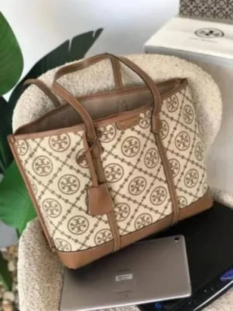 Toryy_Burch Perry T Monogram Tote Bag With Dust Cover premium quality