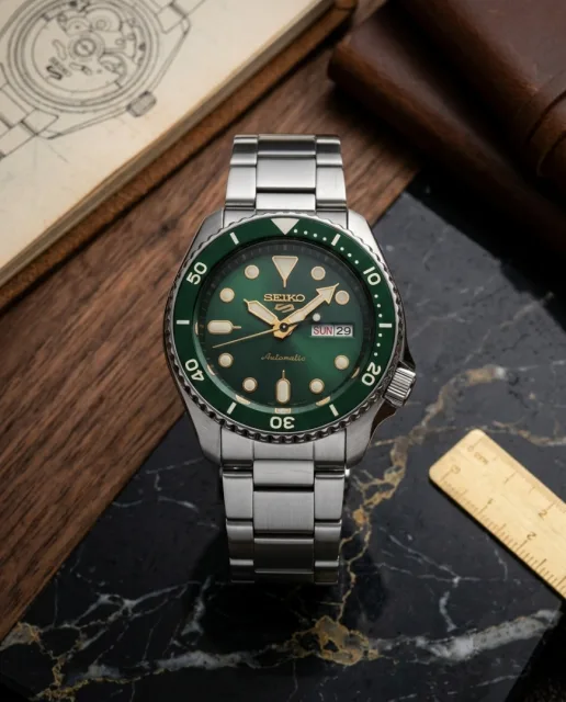 Seiko 5 Sports SRPK31K1 Silver green Dial