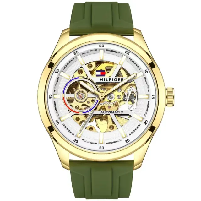 Tommmy Hilfige_r Automatic Silicon Green-Gold-White