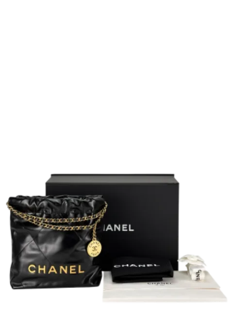 Chane pre owned 22 Chain Hobo Quilted Calfskin Mini crossbody bag with box 6620