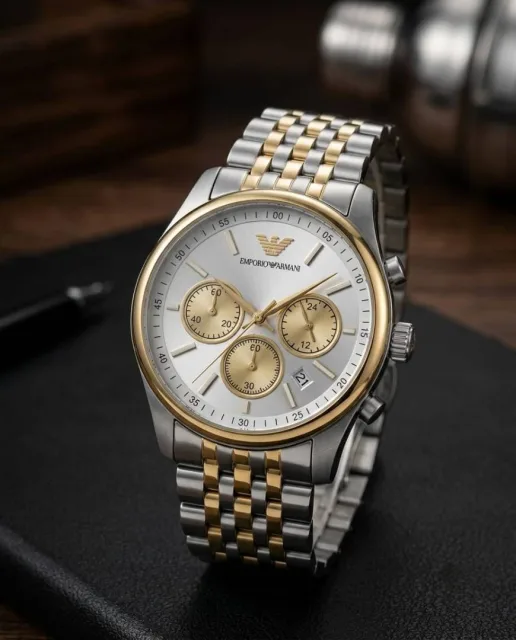 Emphorio Armaan_i AR11581 Chronograph 2Ton-Gold-White