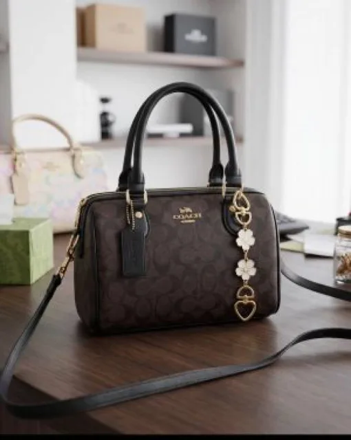 Coatch rowan speedy mini Duffle bag with box & hanging charm 5298