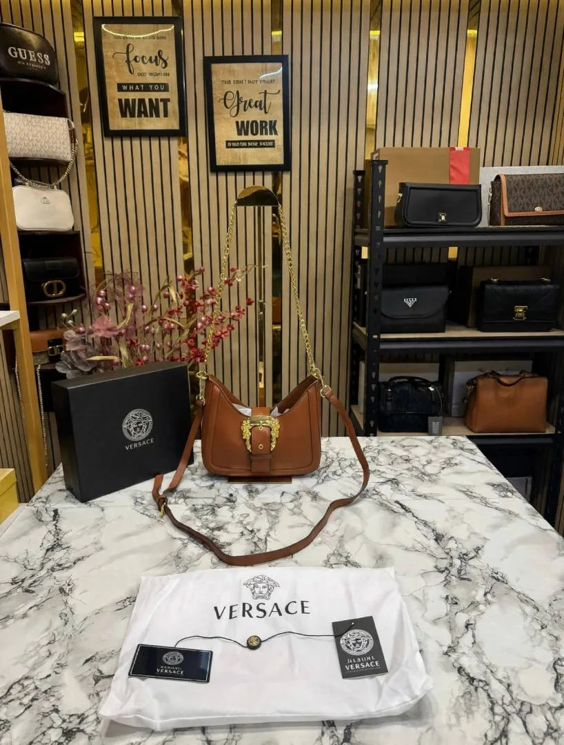 Versace Jeans Couture Logo Plaque Shoulder Bag (brown) SALE