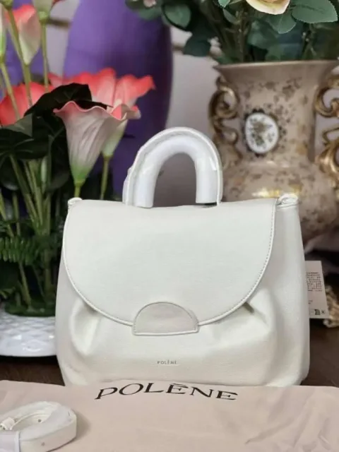 Polenne Numero Un Leather Backpack With Box And Dust Bag (White-P06859)