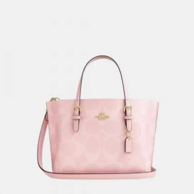 Coatch Mollie Tote Bag 25 In Signature Canvas (Powder Pink) with box 5179