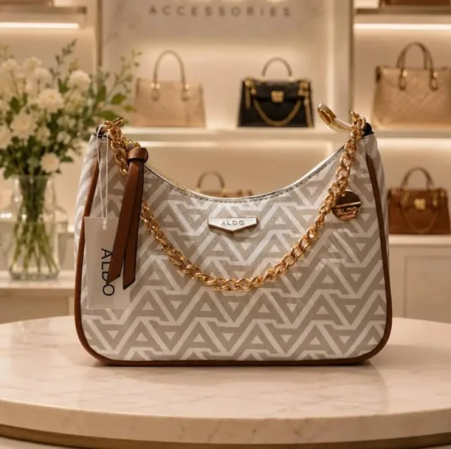 Auldo Maricar Signature Monogram Medium Hobo Bag With Ogbox Dustbag sling Chain & 2 belts Model no 721