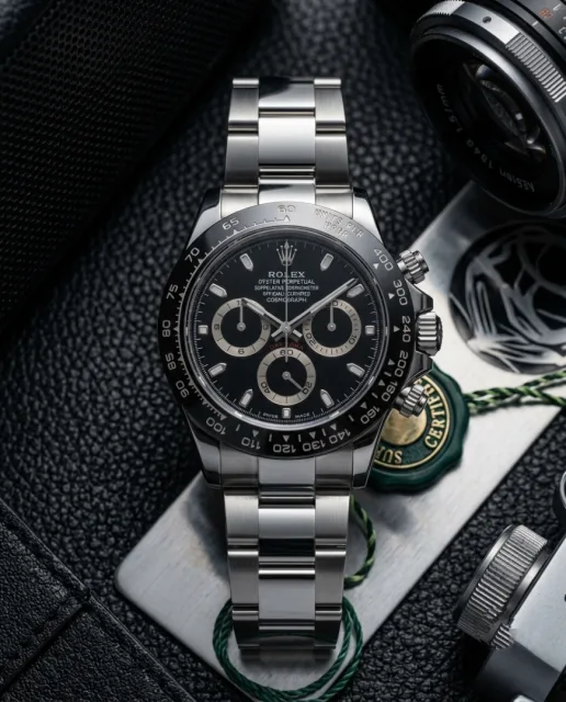 Rollex Daytona Oyster Perpetual Silver Full Black