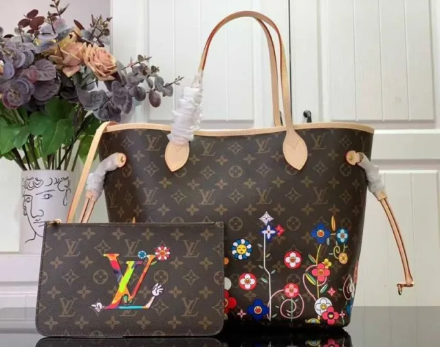 LOIUS VUTTON LV X TAKASHI MURAKAMI NEVERFUL HANDBAG WITH BOX 6671