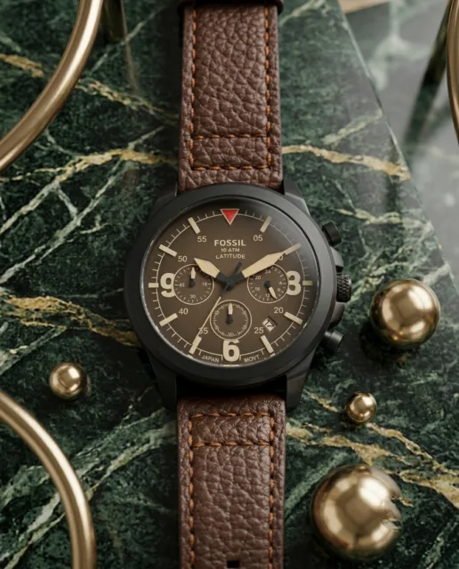 Fosil 10 ATM Latitude Brown Black BrownDial